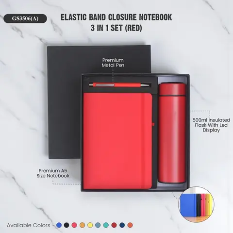 Elastic Band Closure Notebook 3 in 1  Set