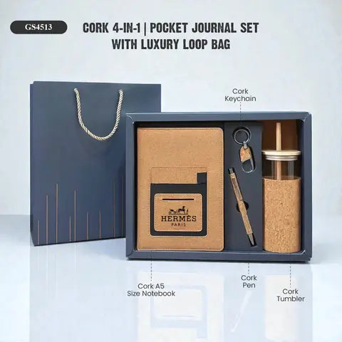 Cork 4 in 1 | Pocket Journal Set With Luxury Loop Bag