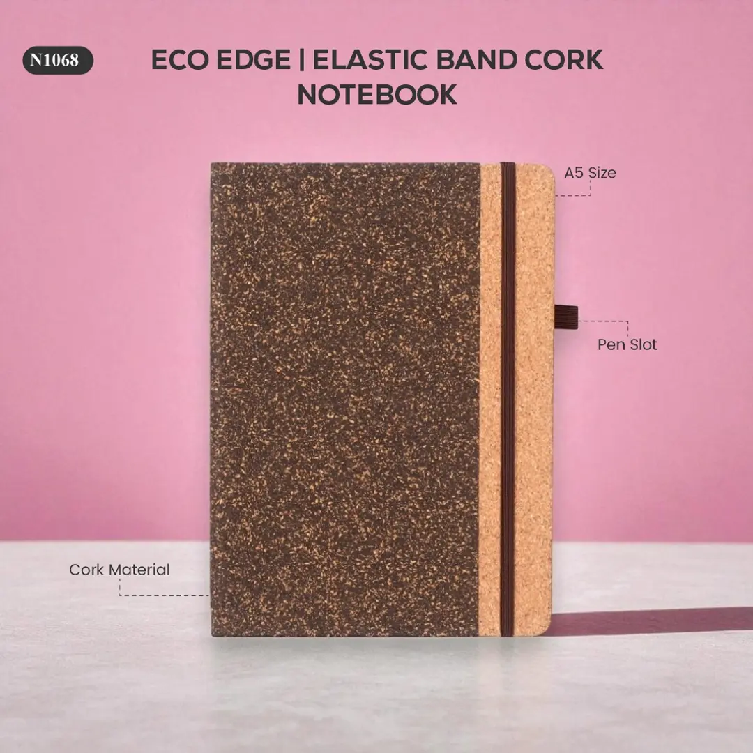 Eco Edge | Elastic Band Cork Notebook 1