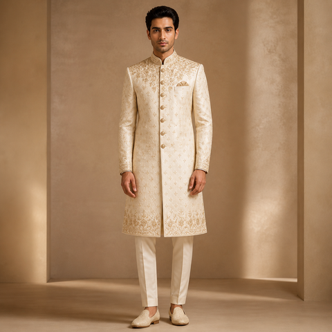 Royal Ivory Embroidered Sherwani