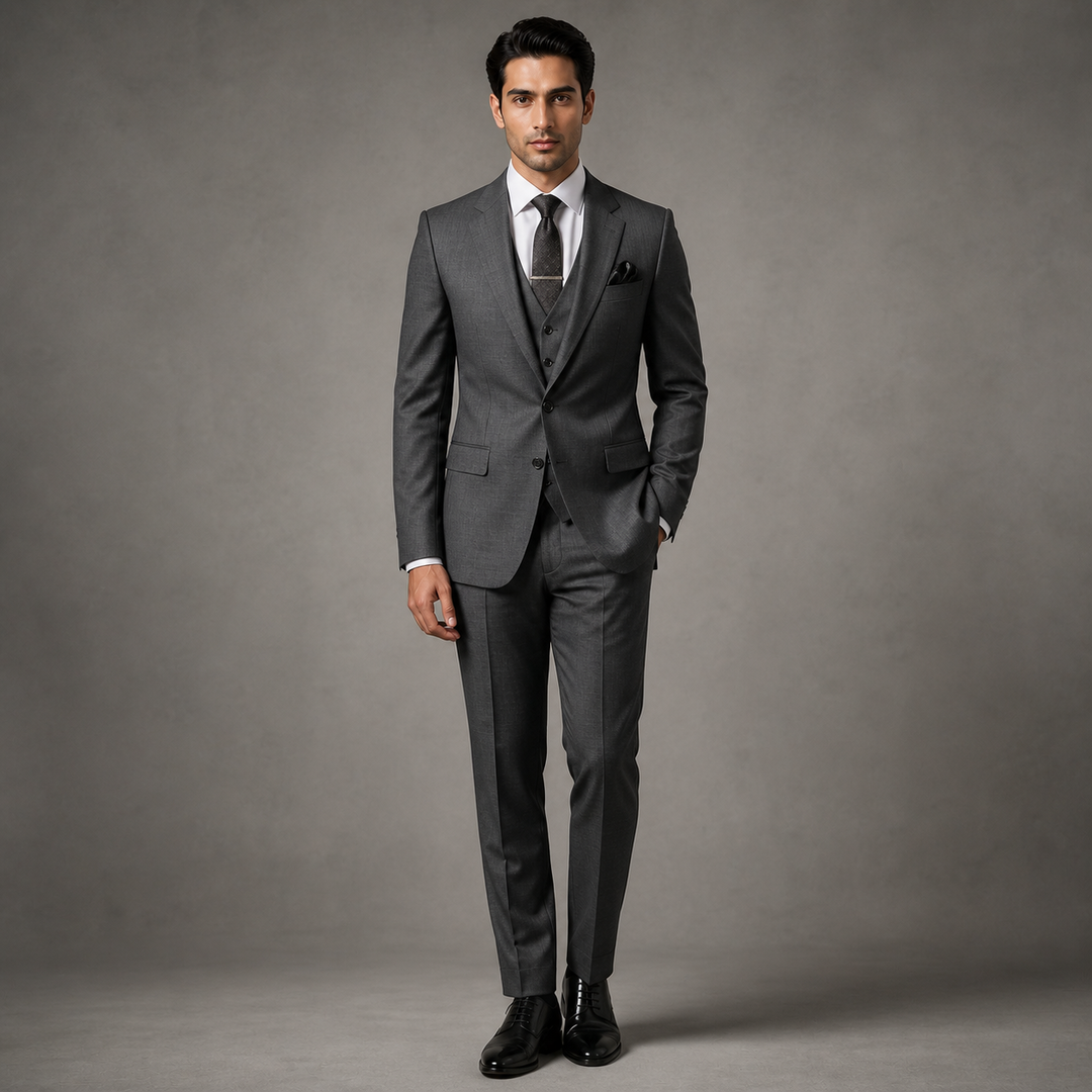 Elite Charcoal Designer Suit 1