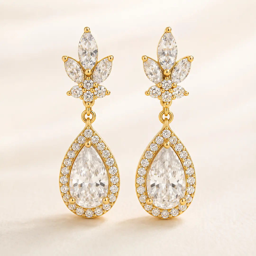 Royal Crystal Drop Earrings 1