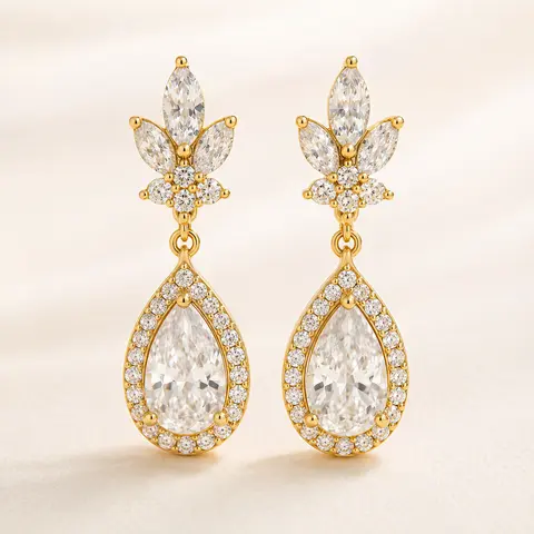 Royal Crystal Drop Earrings
